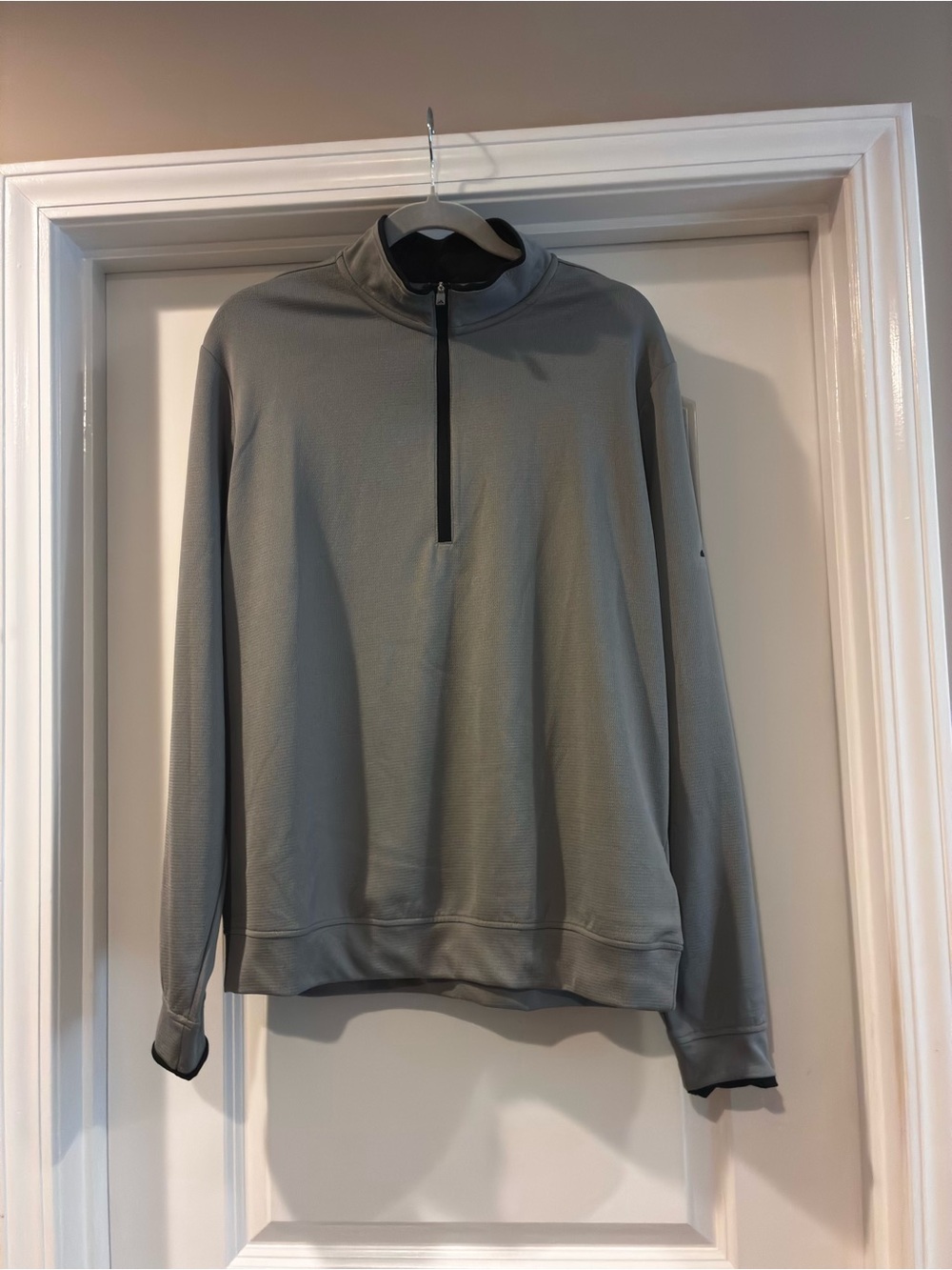 Adidas Men's Quarter-Zip Long Sleeve Pullover Jacket - Gray